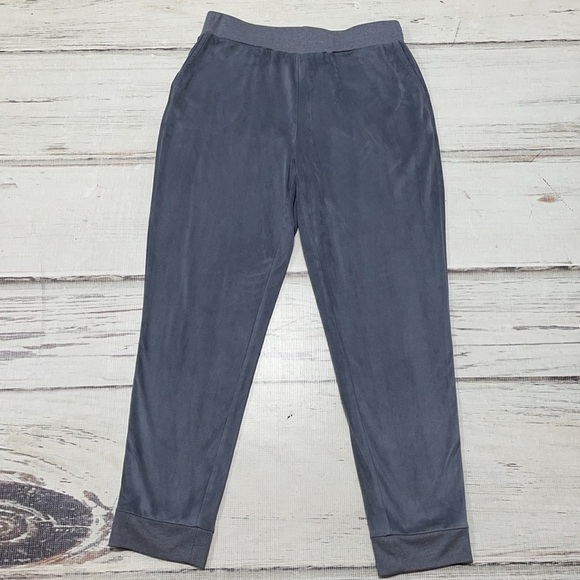 LOGO Lori Goldstein Pants Gray Loungewear Joggers Microsuede 8 - Picture 2 of 9